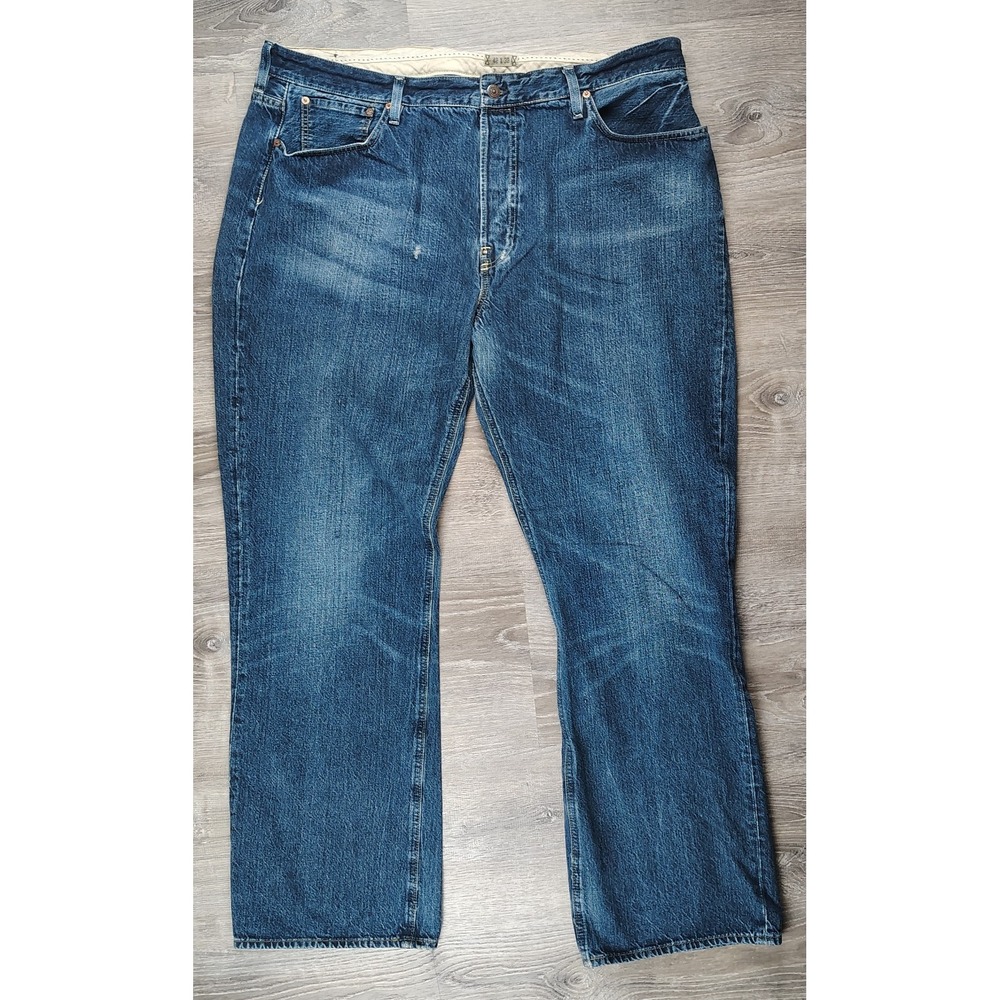 Polo Ralph Lauren Jeans Men 42x32 Blue Vintage 67 Button Fly Distressed Cotton
